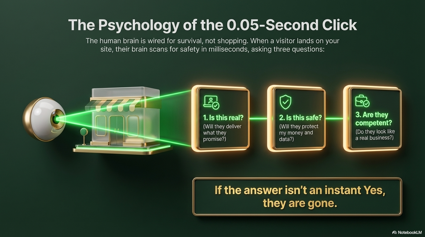 The 0.05-second click — brain scans for safety asking 3 questions