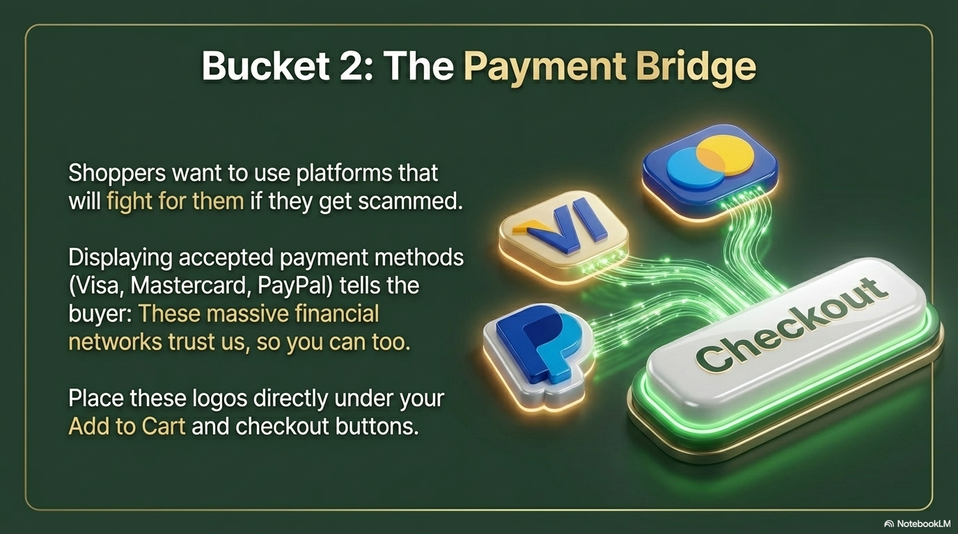 Bucket 2: The Payment Bridge — Visa, Mastercard, PayPal logos
