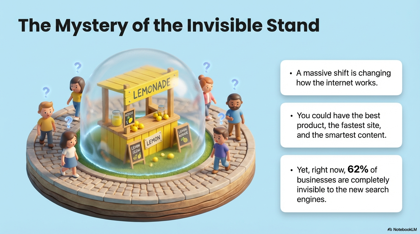 The Mystery of the Invisible Stand — 62% of businesses are invisible to AI