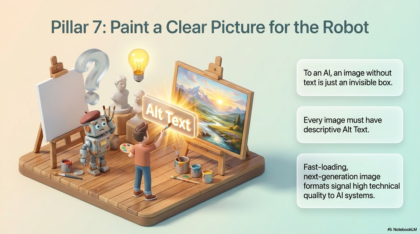 Pillar 7: Alt text and image optimization for AI