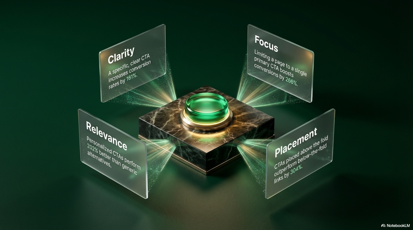 The 4 dimensions of a perfect CTA — clarity, focus, relevance, placement