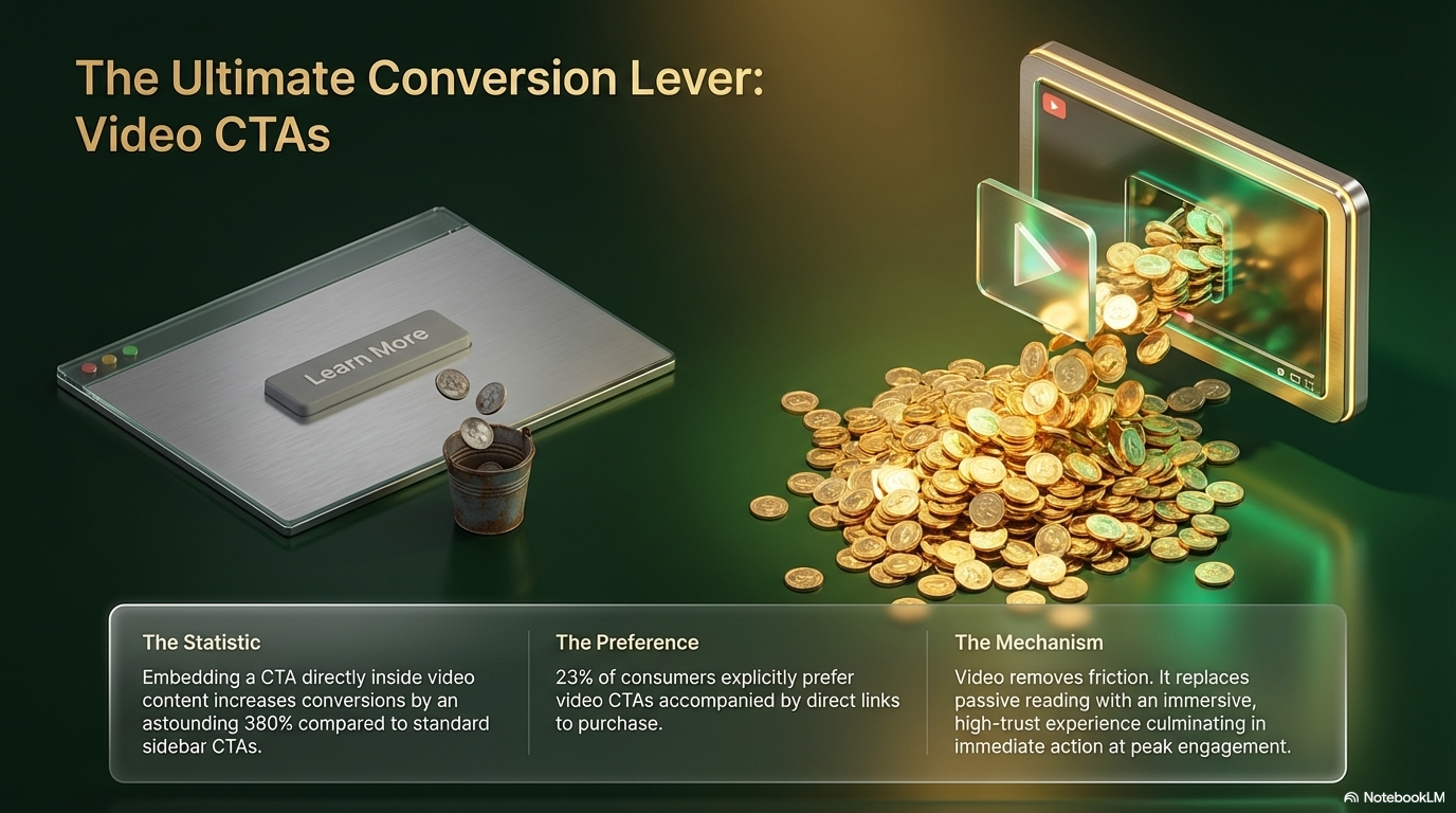 Video CTAs — 380% more conversions than sidebar CTAs